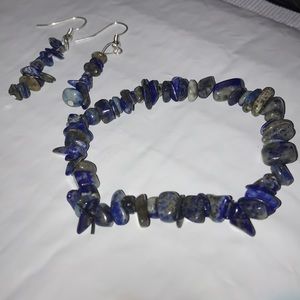 SET lapis lazuli bracelet and earrings